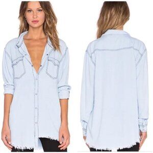 One Teaspoon Denim Pearl Snap Button Down